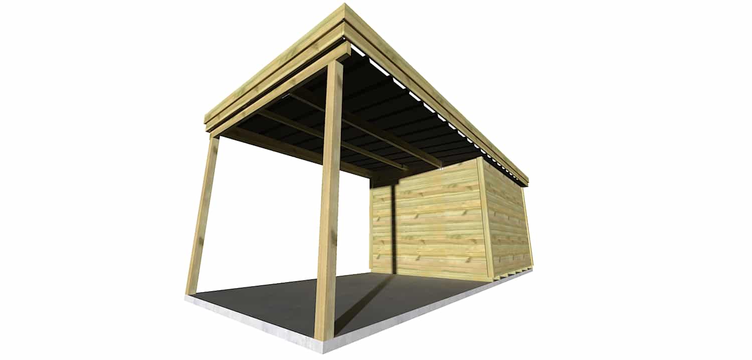 Abri Français Origine Pool House Bois 20,5 m² Plancher
