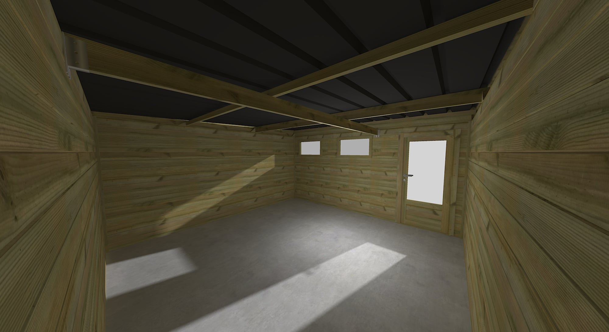 Abri Français Gamme Origine Abri toit plat 17,7 m² 4,46x4,61m