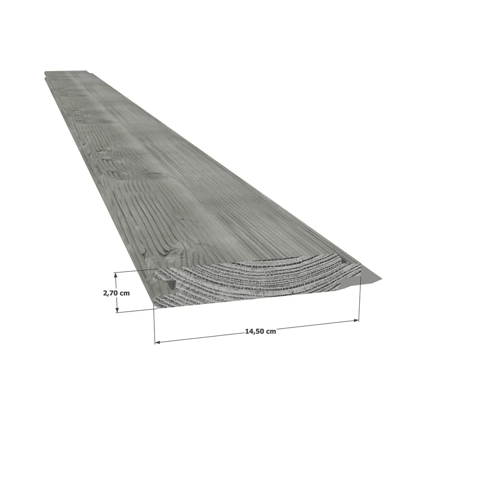 Abri Français planche emboîtable pin sylvestre 27x130 mm gris