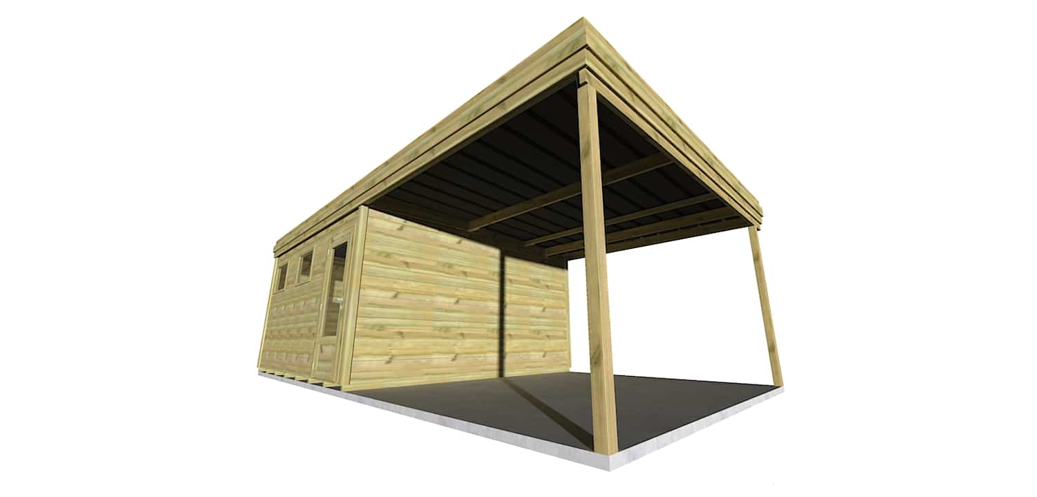 Abri Français Origine Pool-House 7,96x4,61 m 36,7 m2 plancher