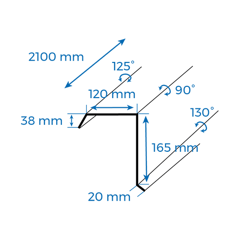 CQFT Bande de rive 2m10 finition toiture