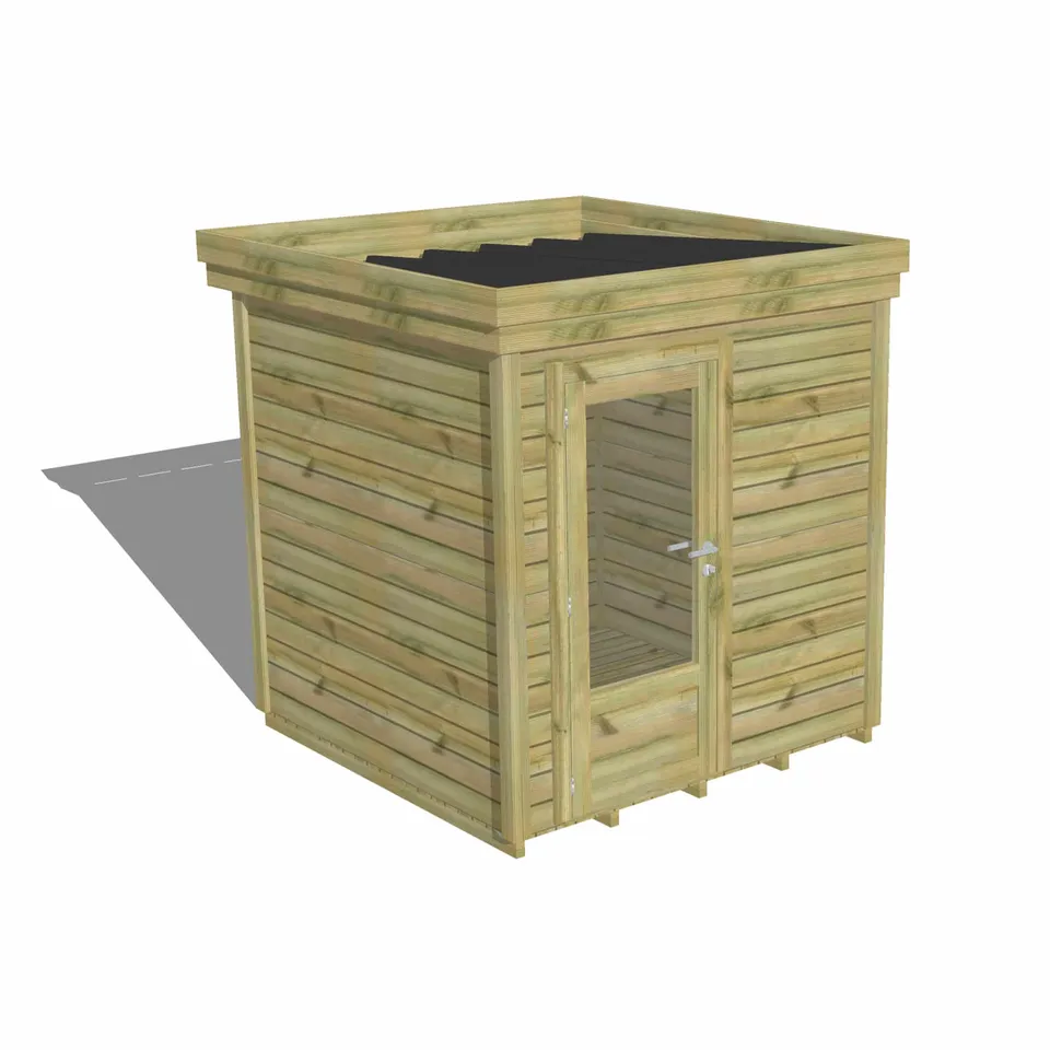 Abri Français Gamme Origine abri jardin 5,41 m² porte vitrée plancher