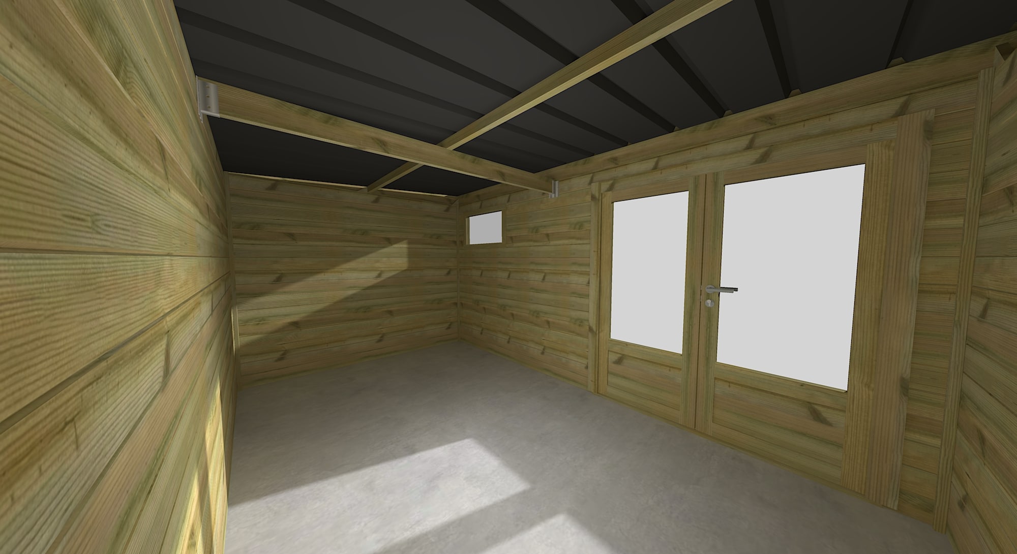 Abri Français Origine salle douche 13m2 4,46x2,91m