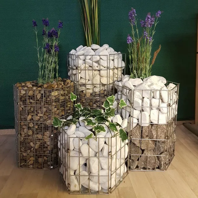 Jardinière Gabion Décoratif Métal Jardin Extérieur Pierre