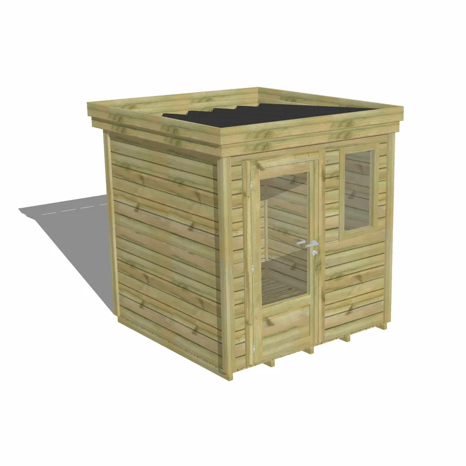 Abri Français Origine Chalet jardin porte vitrée 4,1m² plancher