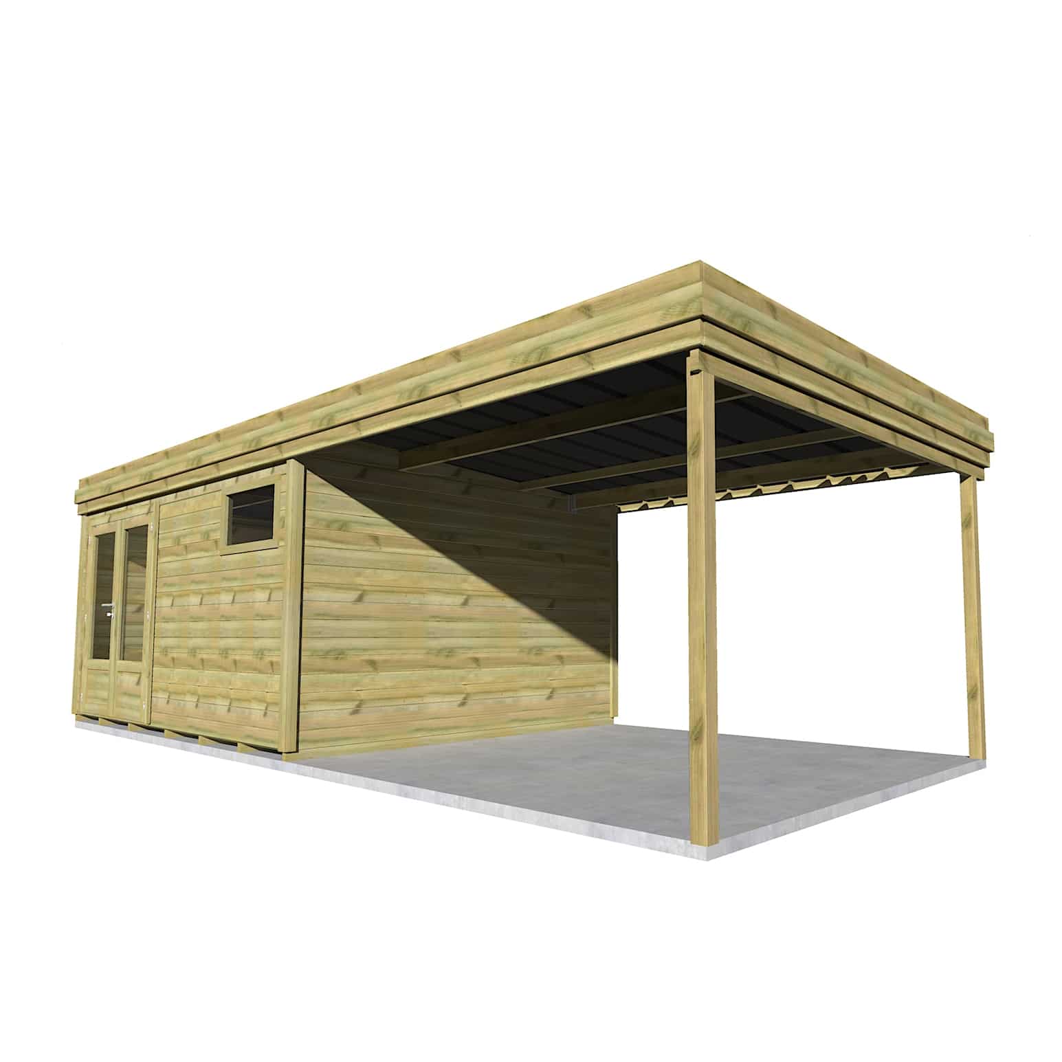 Abri Français Origine chalet 29,5m2 7,96x3,71m