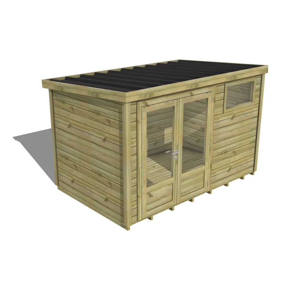 Abri Français Essentiel abri 8,2m2 porte vitrée plancher