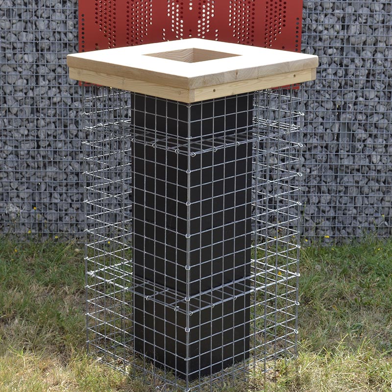 Gabion décoratif mange debout colonne carrée acier