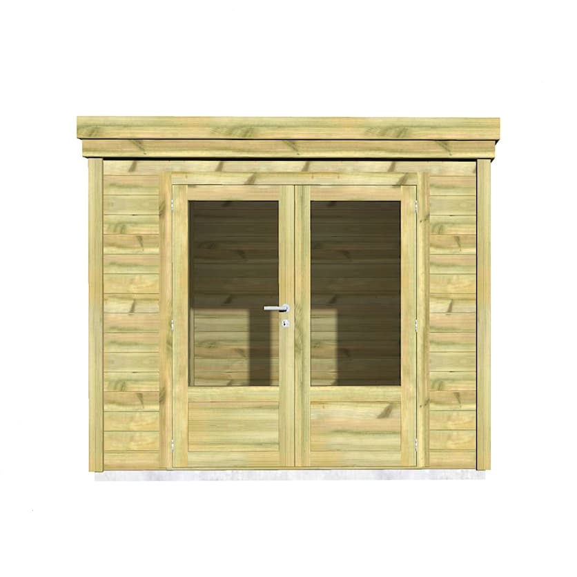 Abri Français Origine abri piscine 8m² porte double 27mm