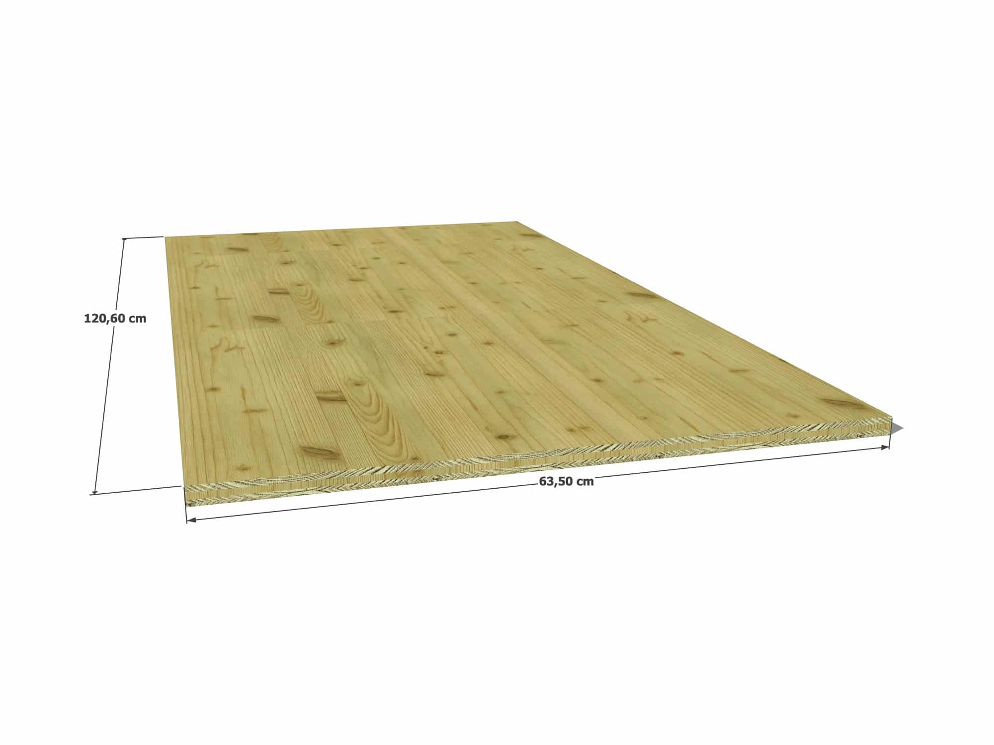 Abri Français Bois au détail panneau 3 plis épicéa 635x1260 19 mm