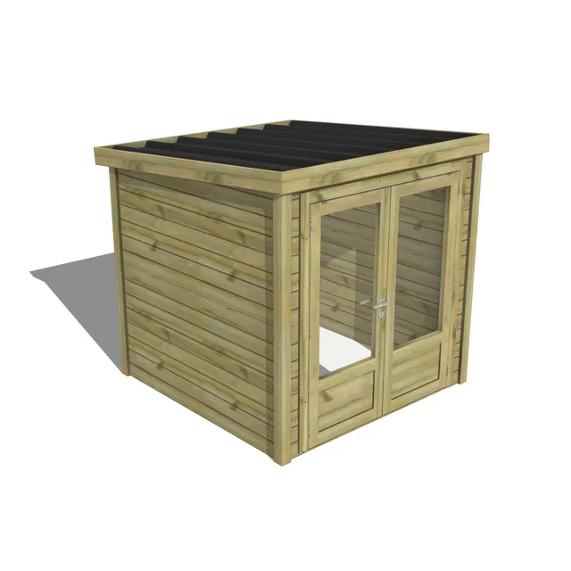 Abri Français Essentiel abri jardin bois 4,1 m² porte double vitrée