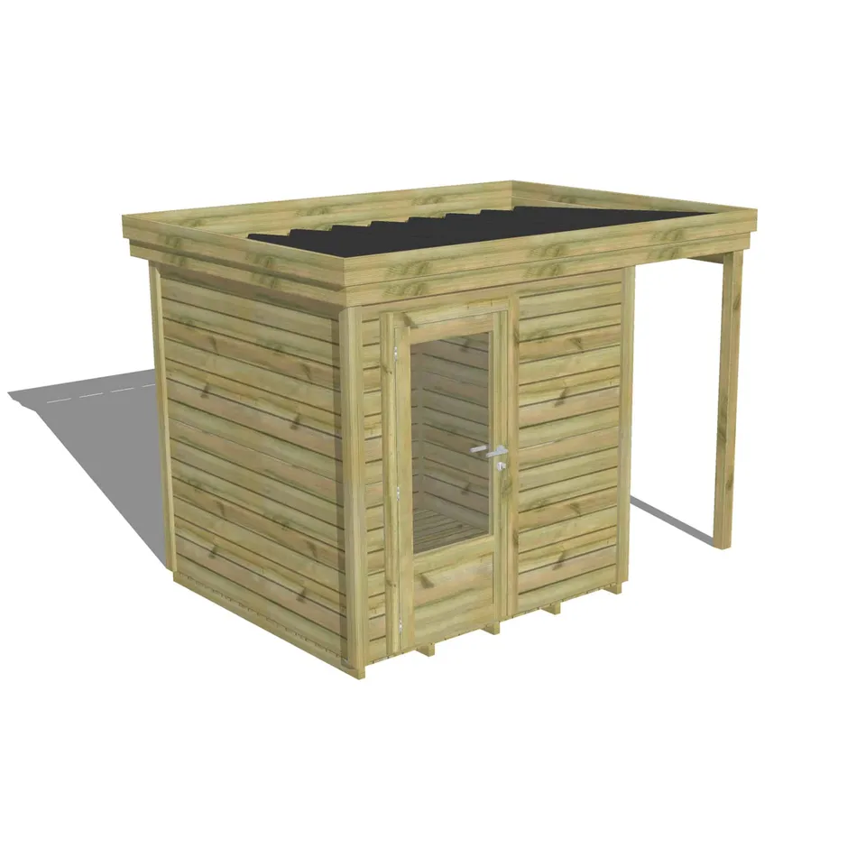 Abri Français Origine Chalet kit porte vitrée plancher 4,1 m²