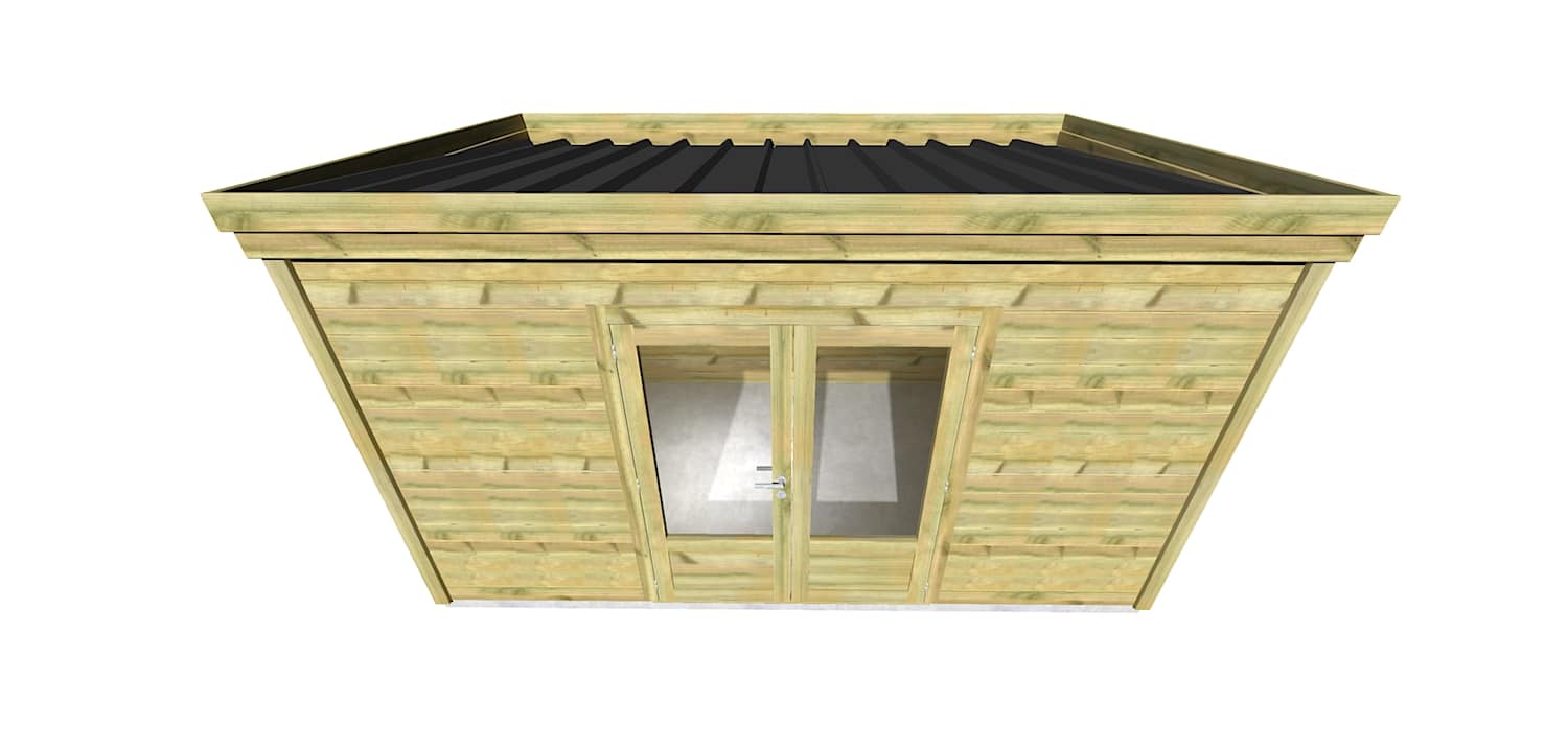 Abri Français Gamme Origine 4,46x2,91m abri jardin porte double 13m2