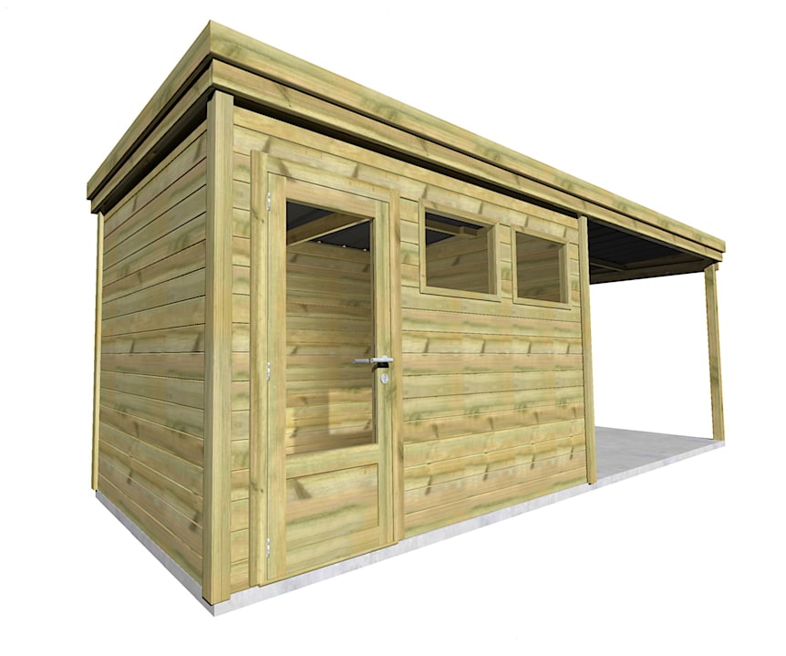 Abri Français Origine pool house 7,06x2,41m 17m² + toit 3,5m