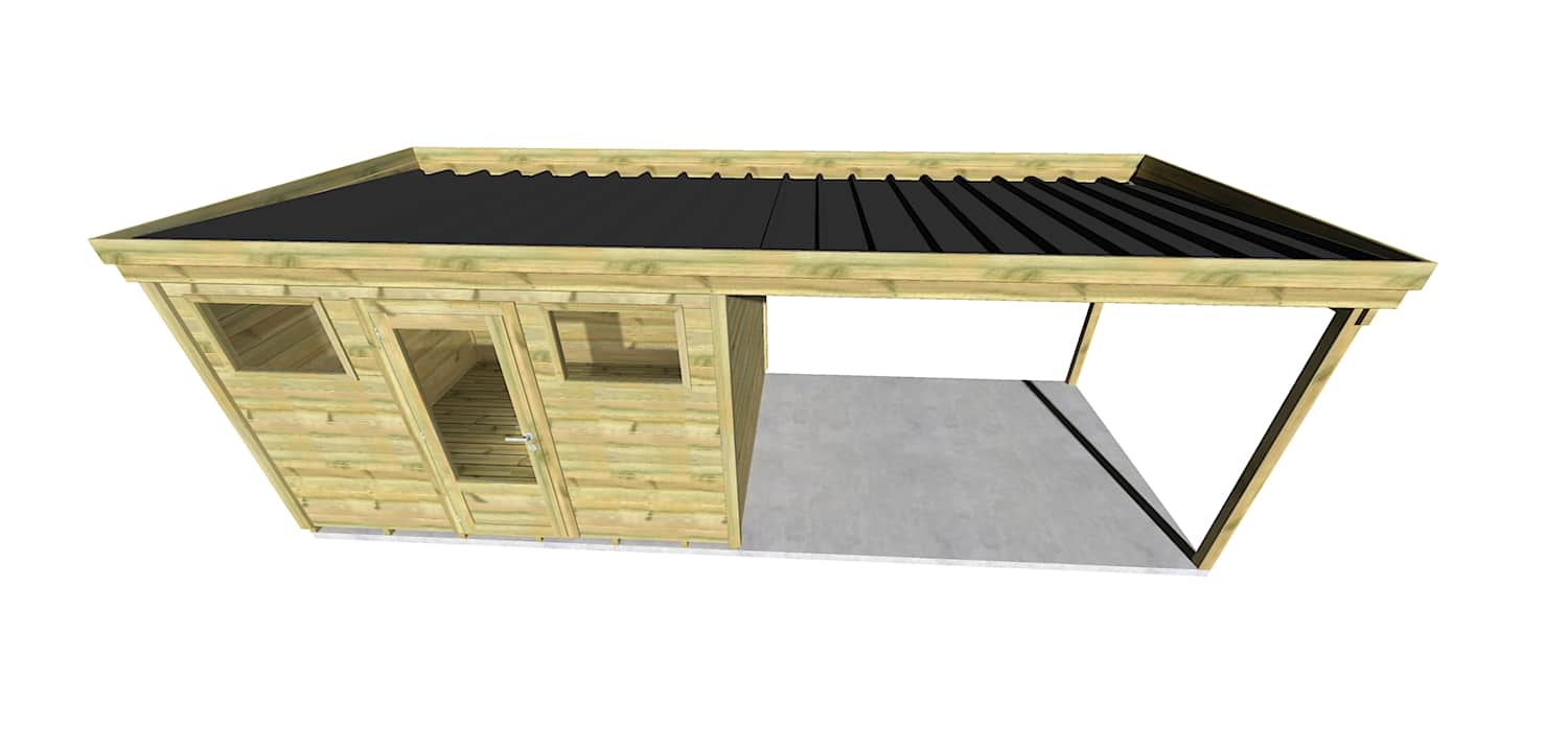 Abri Français Origine Pool House Bois 20,5 m² Plancher