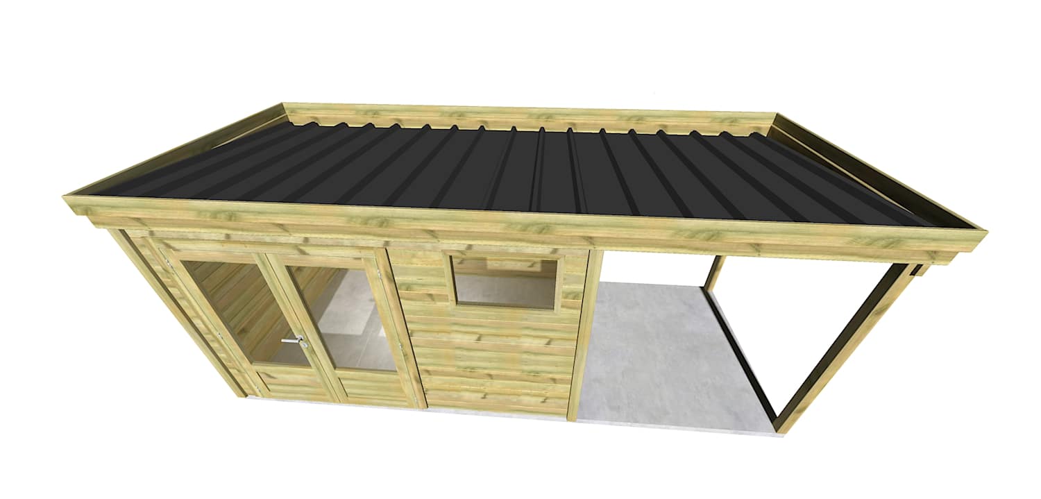 Abri Français Origine abri extension 13,4m2 5,56m