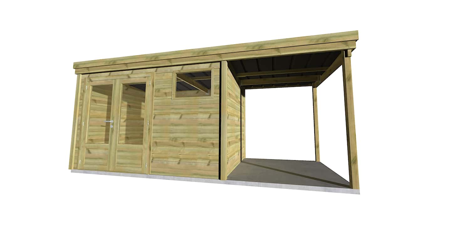 Abri Français Origine abri extension 13,4m2 5,56m