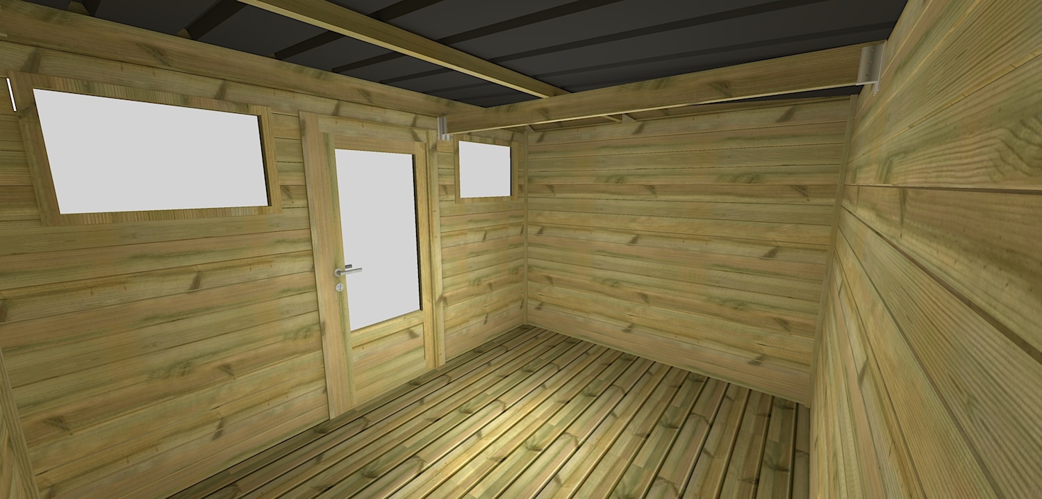 Abri Français Origine Pool House Bois 20,5 m² Plancher