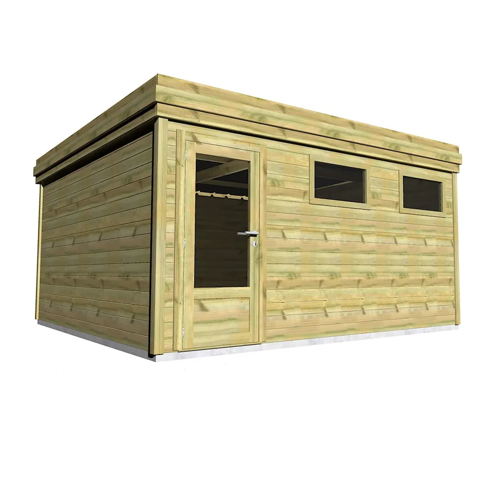 Abri Français Gamme Origine Abri toit plat 17,7 m² 4,46x4,61m