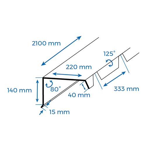 CQFT 45-333 faîtière acier pente unique 2m10