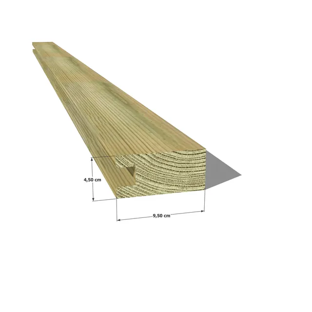 Abri Français Bois chevron pin U 45x95 classe 4 vert