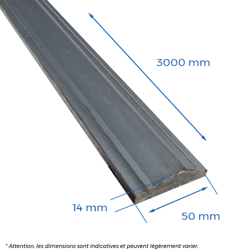 CQFT Main courante 50x14mm rampe acier 3 m brut