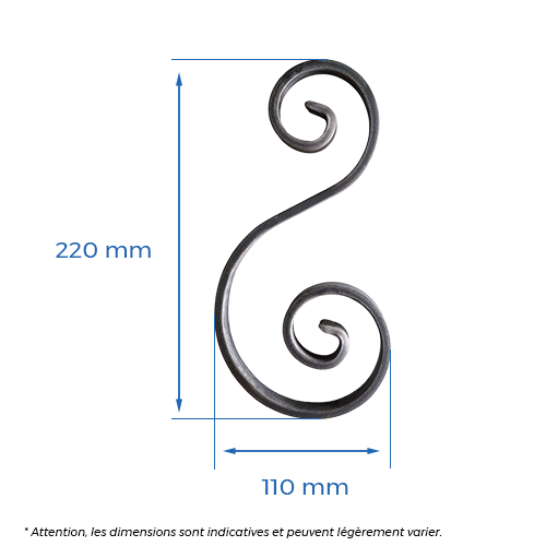 CQFT Volute S H220 x L110 mm plat 12x6 mm