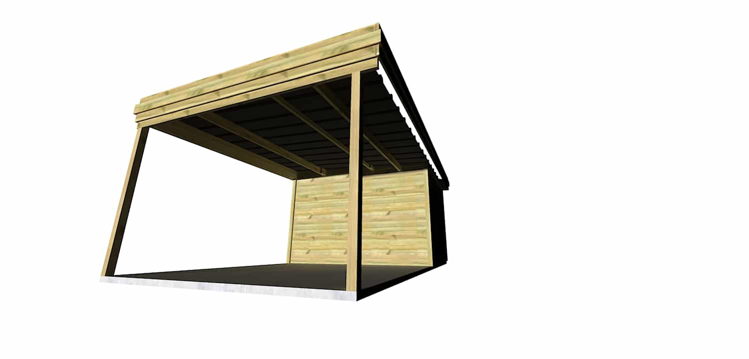 Abri Français Origine 6,26x3,71m abri 23,2m2 porte double auvent