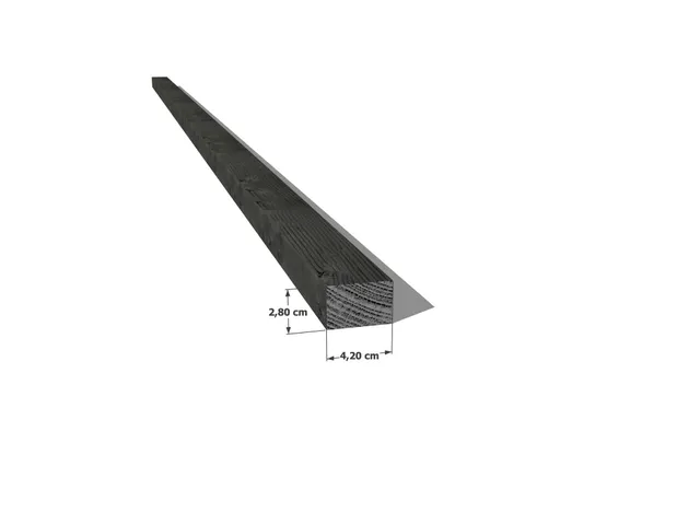 Abri Français Bois au détail tasseau pin autoclave noir 28x42mm