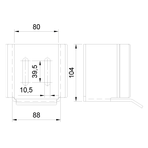 CQFT Butée à visser H104mm portail autoportant acier