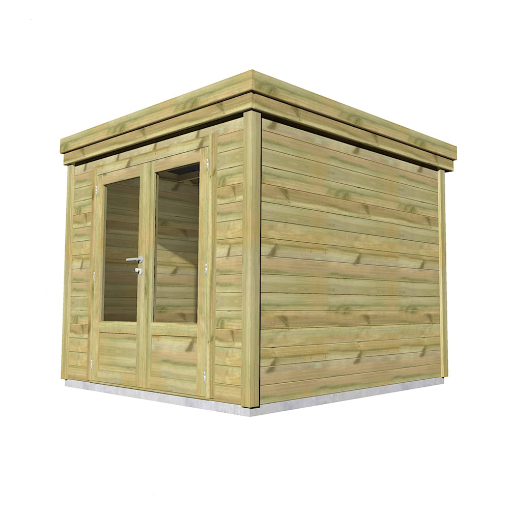 Abri Français Origine abri piscine 8m² porte double 27mm