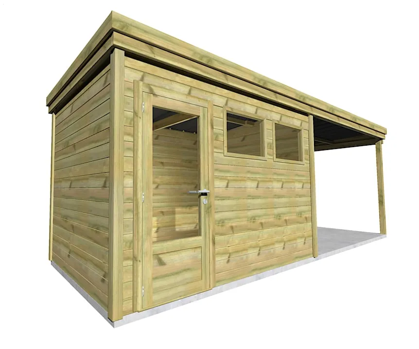 Abri Français Origine pool house 7,06x2,41m 17m² + toit 3,5m