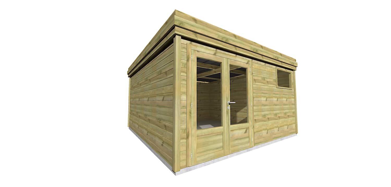 Abri Français Origine 4,46x4,61m abri jardin 20m2 porte double
