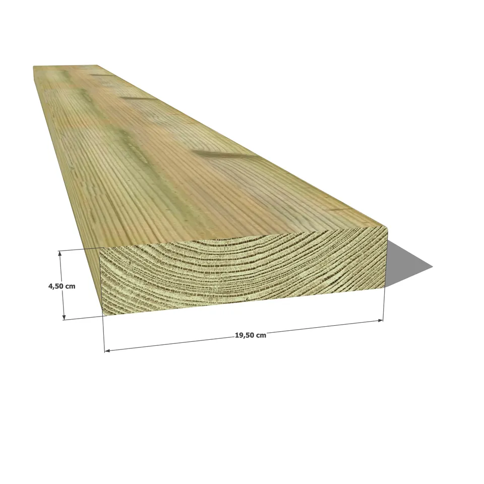 Abri Français Bois au détail 45x195mm madrier chevron pin classe 4