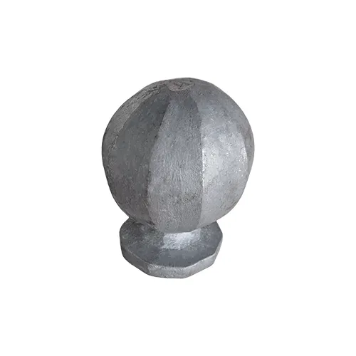 CQFT Sphère pointe fer forgé H80mm Ø65mm acier brut