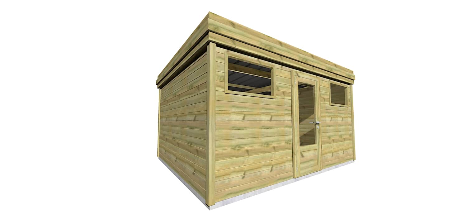 Abri Français Origine Abri Jardin 16,5 m² Porte 2 Fenêtres
