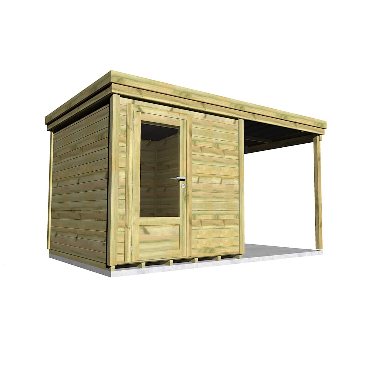 Abri Français Gamme Origine 4,26x2,91m abri vélo 12,4m2 pin 27mm