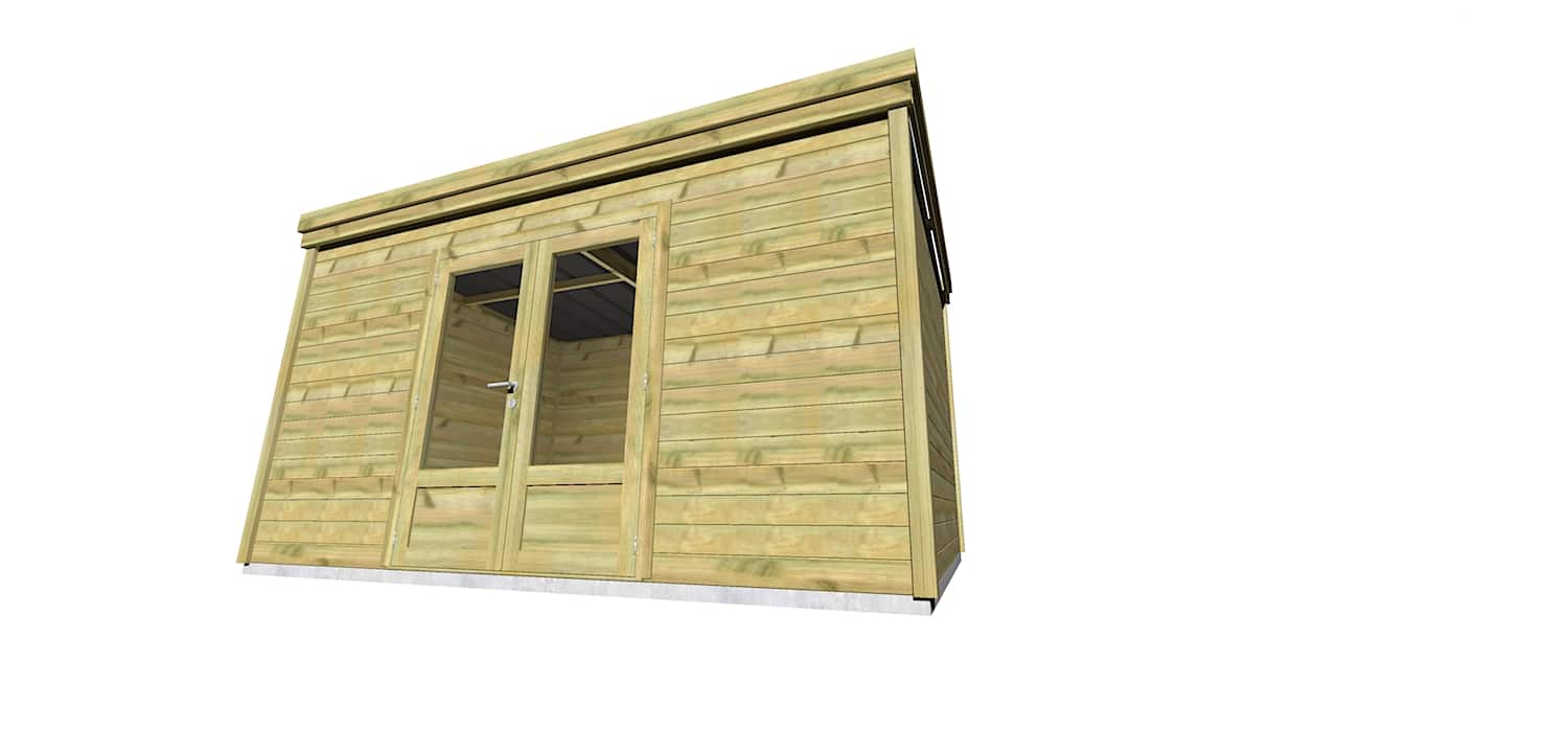 Abri Français Gamme Origine 4,46x2,91m abri jardin porte double 13m2