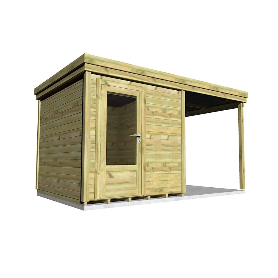 Abri Français Gamme Origine 4,26x2,91m abri vélo 12,4m2 pin 27mm