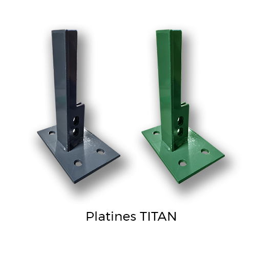 CQFT Platine poteau de grillage Titan Giga