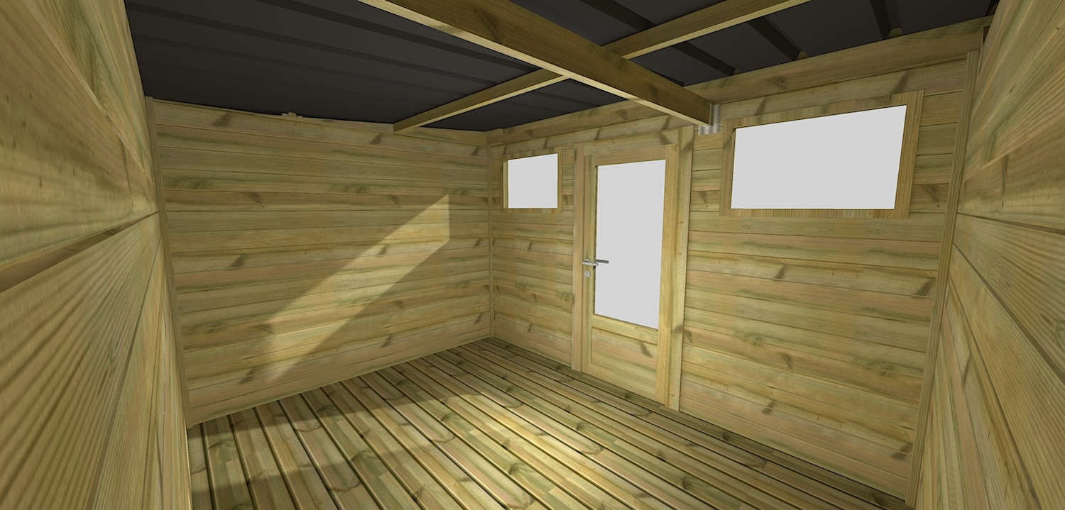 Abri Français Origine Pool House Bois 20,5 m² Plancher