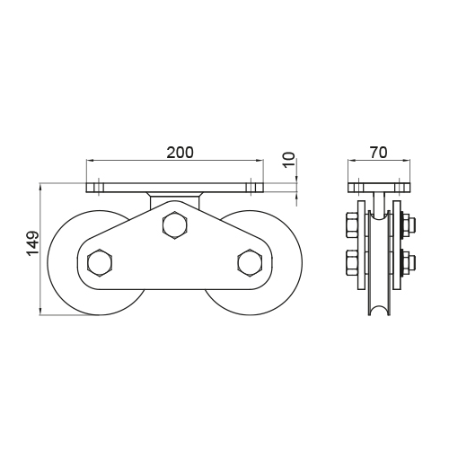 CQFT Accessoires Tandem double Ø120mm U20 1200kg
