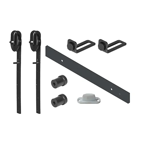 CQFT Kit porte rustique noir 2m coulissante complet