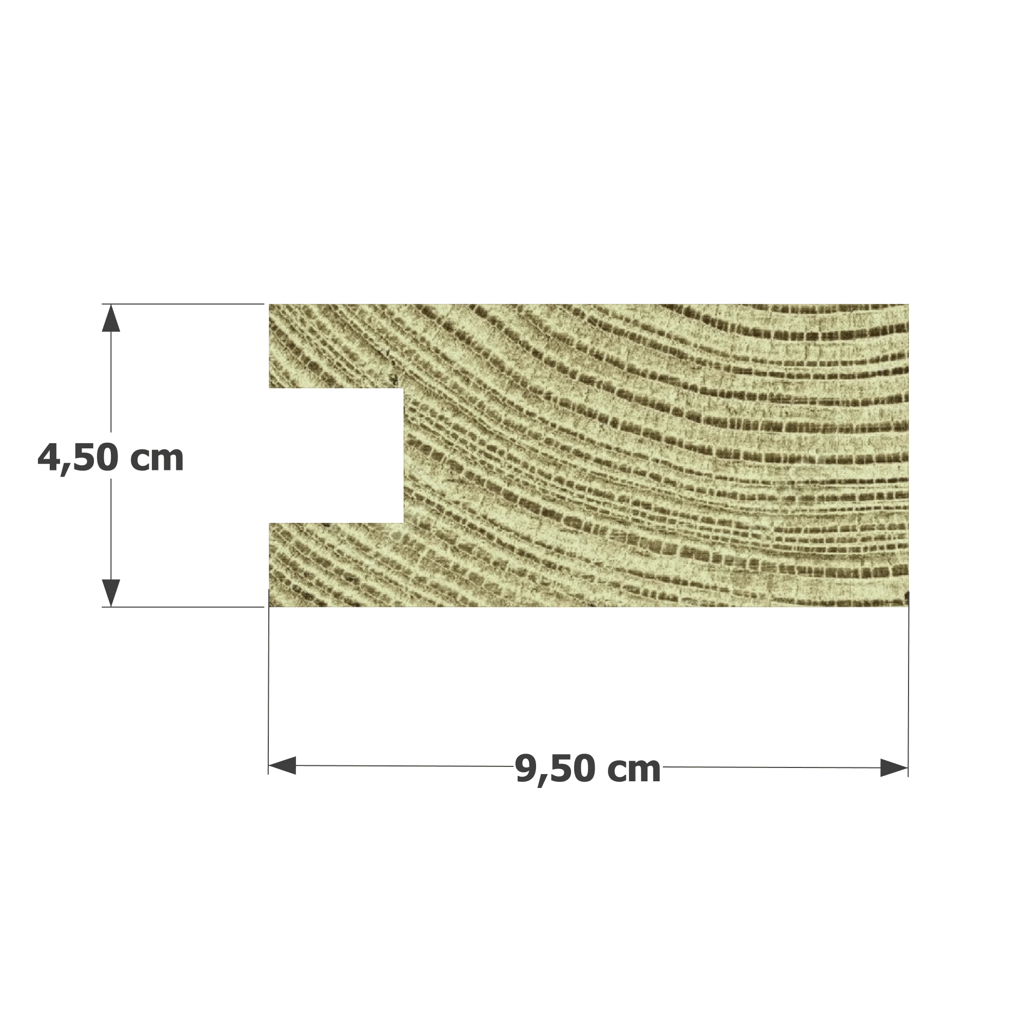 Abri Français Bois chevron pin U 45x95 classe 4 vert