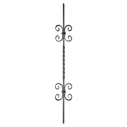 CQFT Les barreaux carré 12mm volutes torsade 950mm