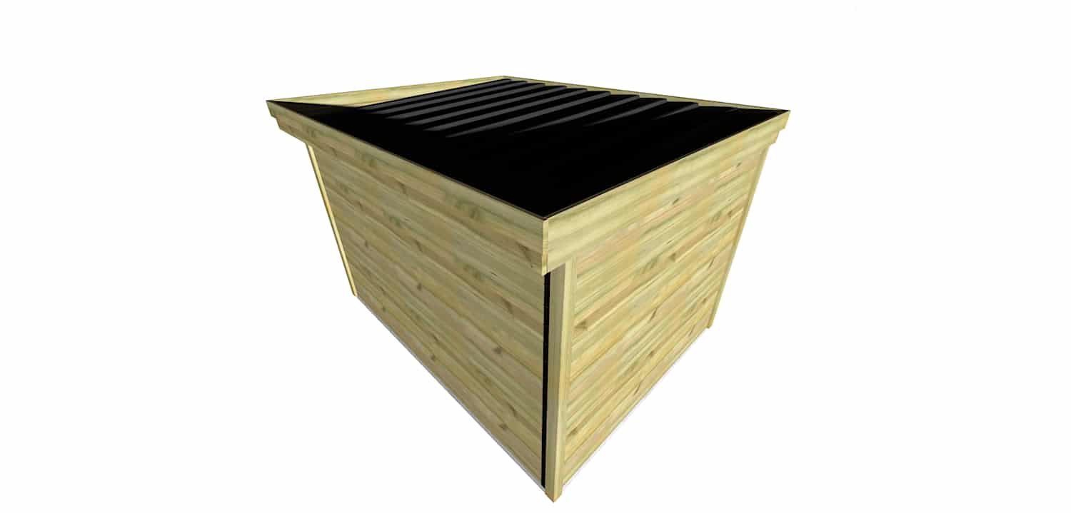 Abri Français Gamme Origine abri de jardin 3,56x2,91m porte fenêtre 27mm