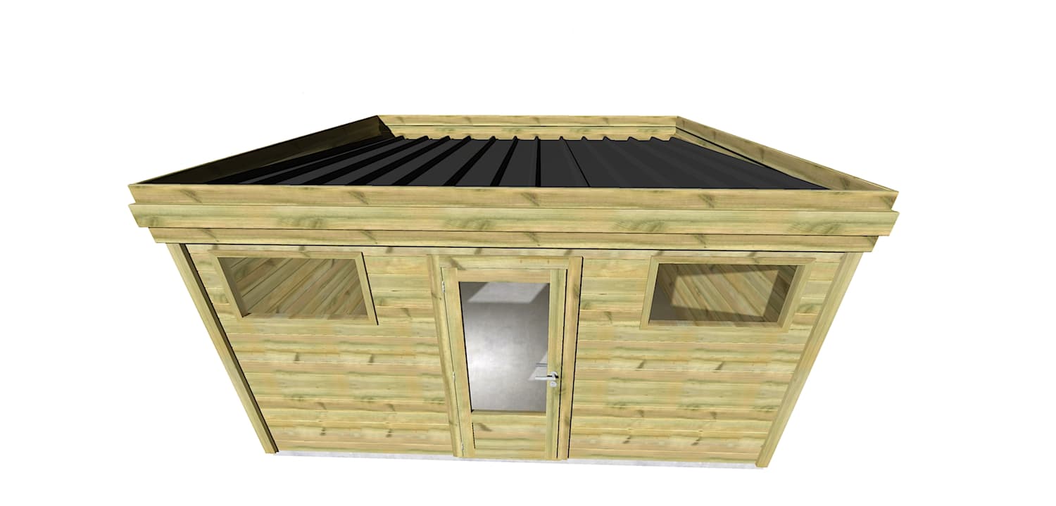 Abri Français Origine Abri Jardin 16,5 m² Porte 2 Fenêtres