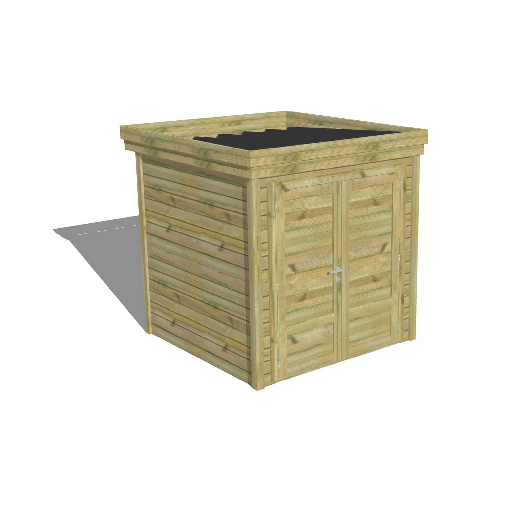 Abri Français Origine atelier jardin bois 4,1 m² double porte pleine