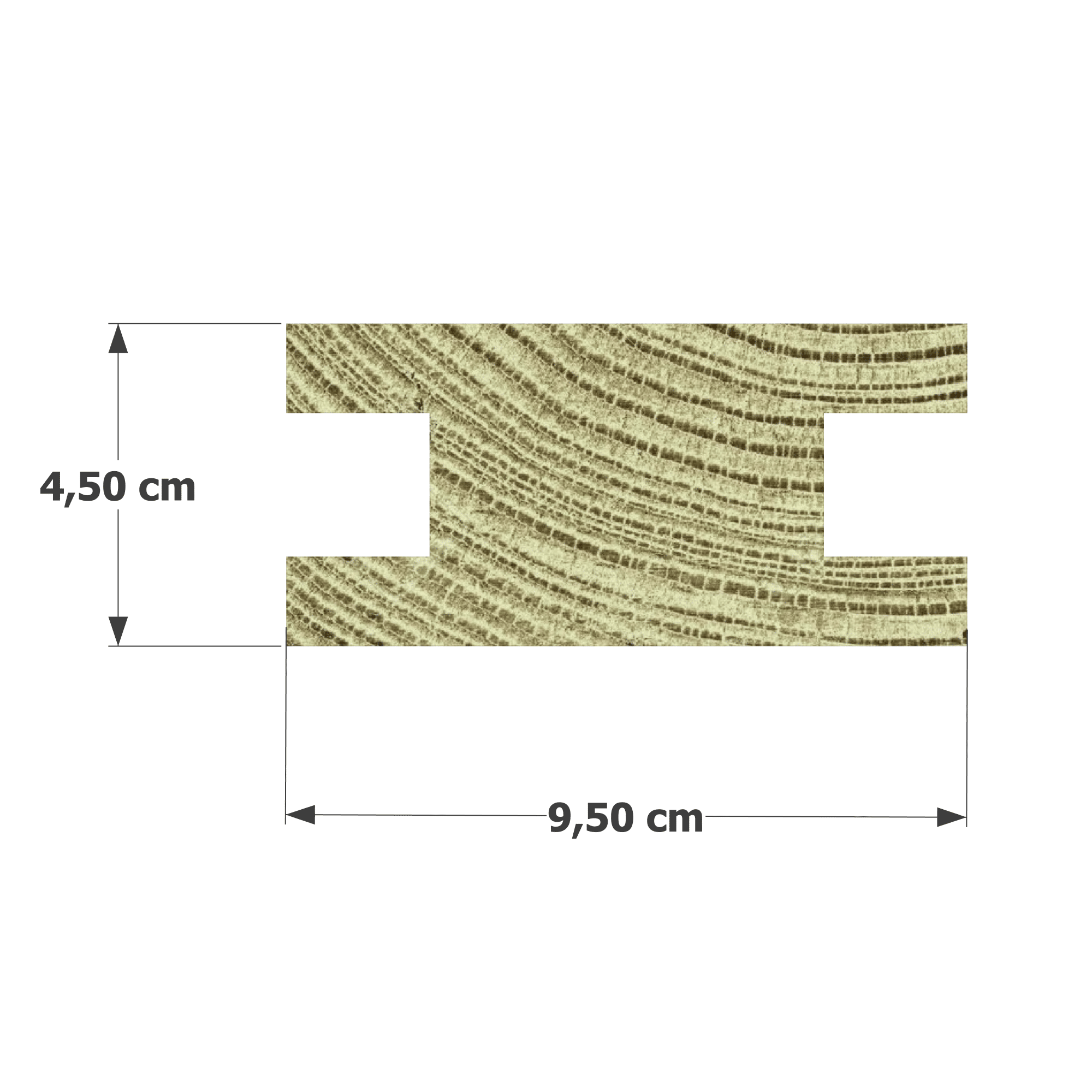 Abri Français Bois au détail chevron pin 45x95 mm profil H classe 4