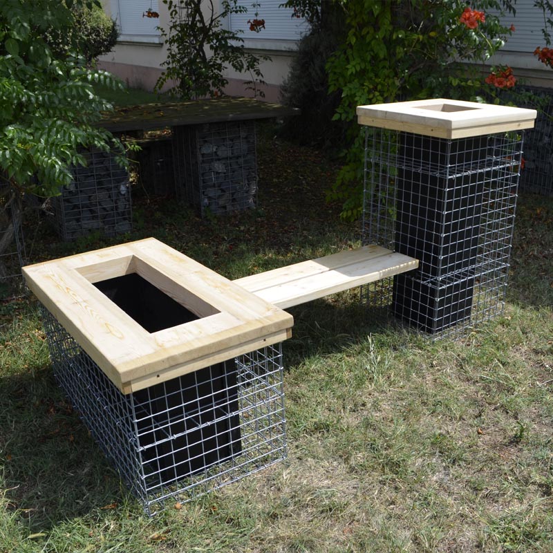 Gabion décoratif mange debout colonne carrée acier